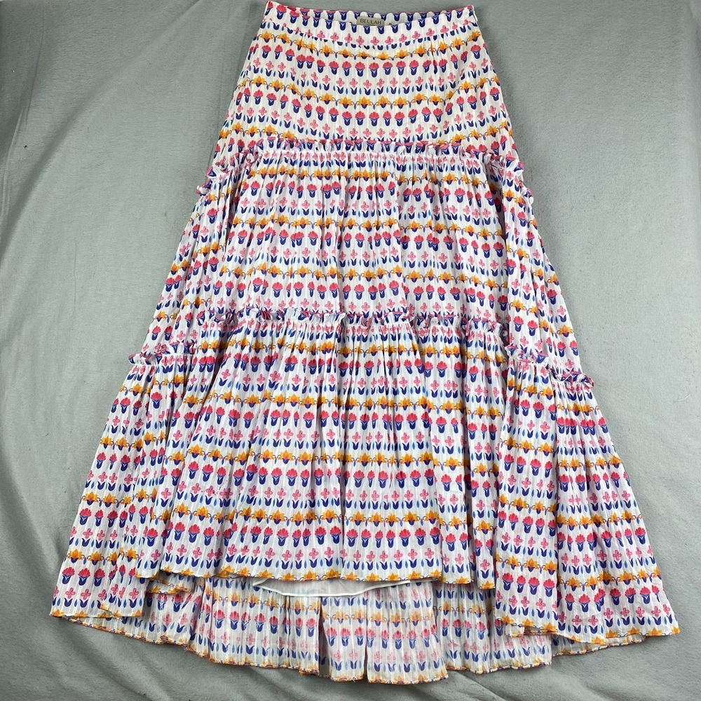 Beulah London skirt L Floral Tiered Ruffle boho Cottagecore lined made UK